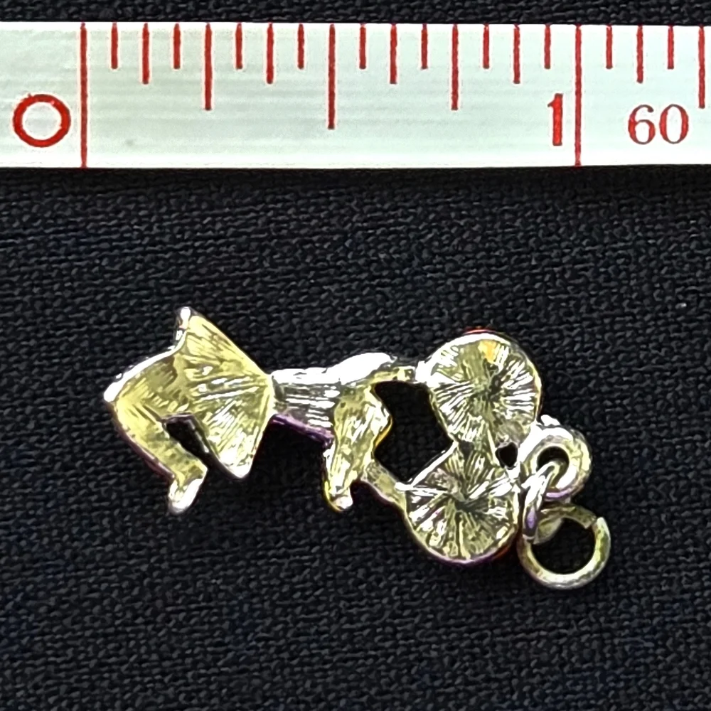 3/10$ - VTG Enameled Cheer Charms & 'I Wish' Engraved Star Orange & Silvertone